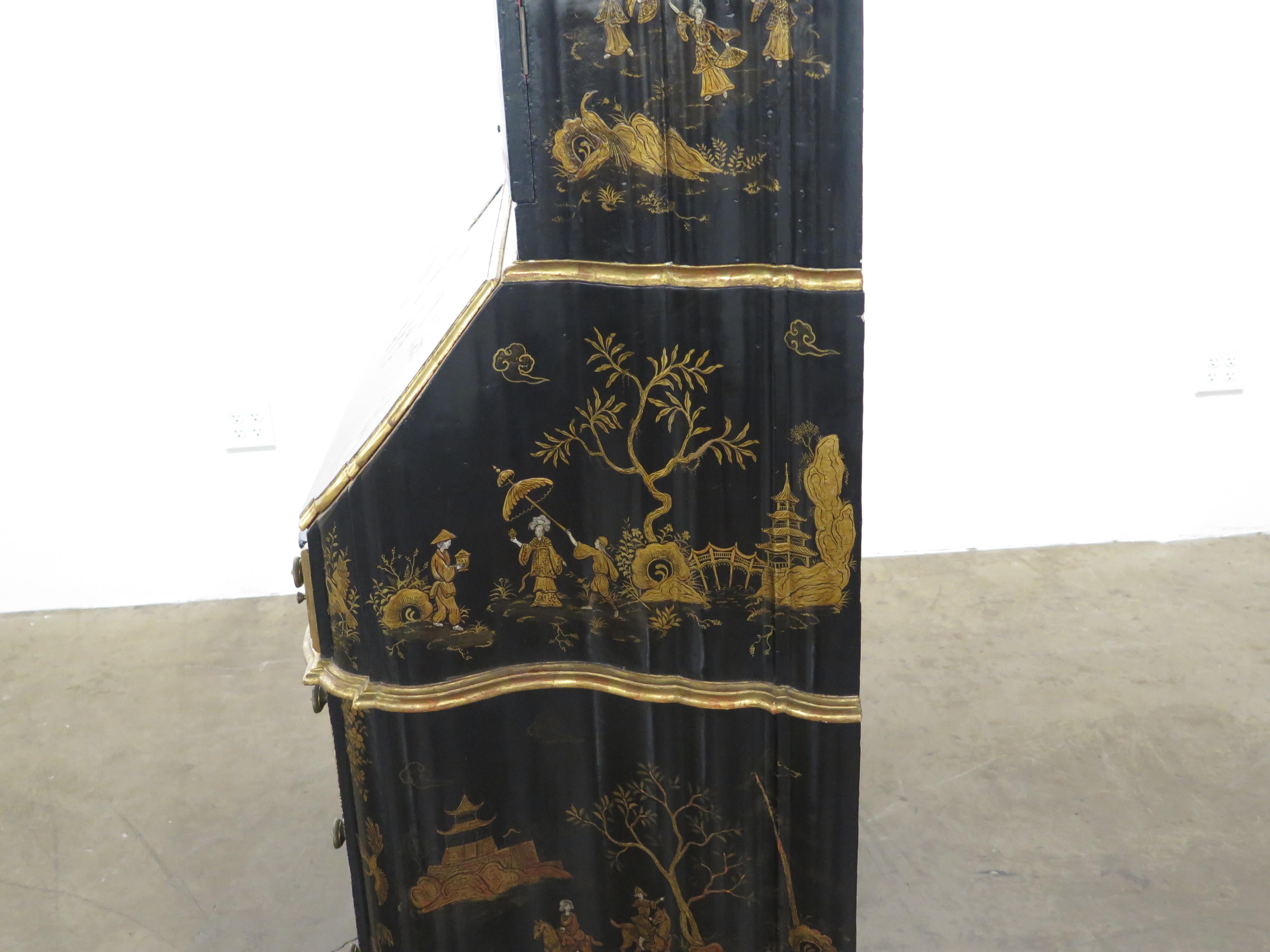 George II-Style Chinoiserie Secretary / Collector's Cabinet by Antonio's SF For Sale 3