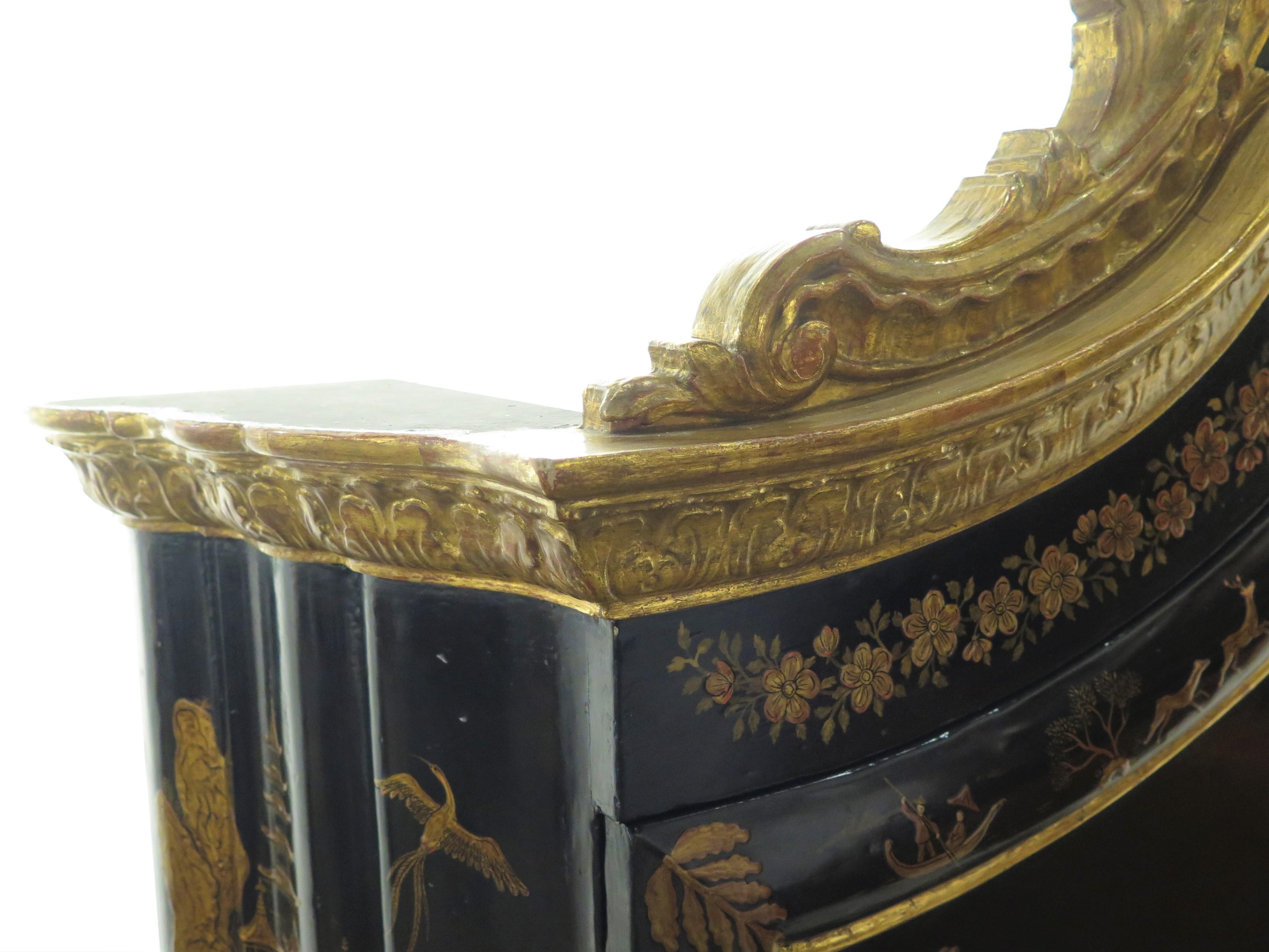 George II-Style Chinoiserie Secretary / Collector's Cabinet by Antonio's SF For Sale 8