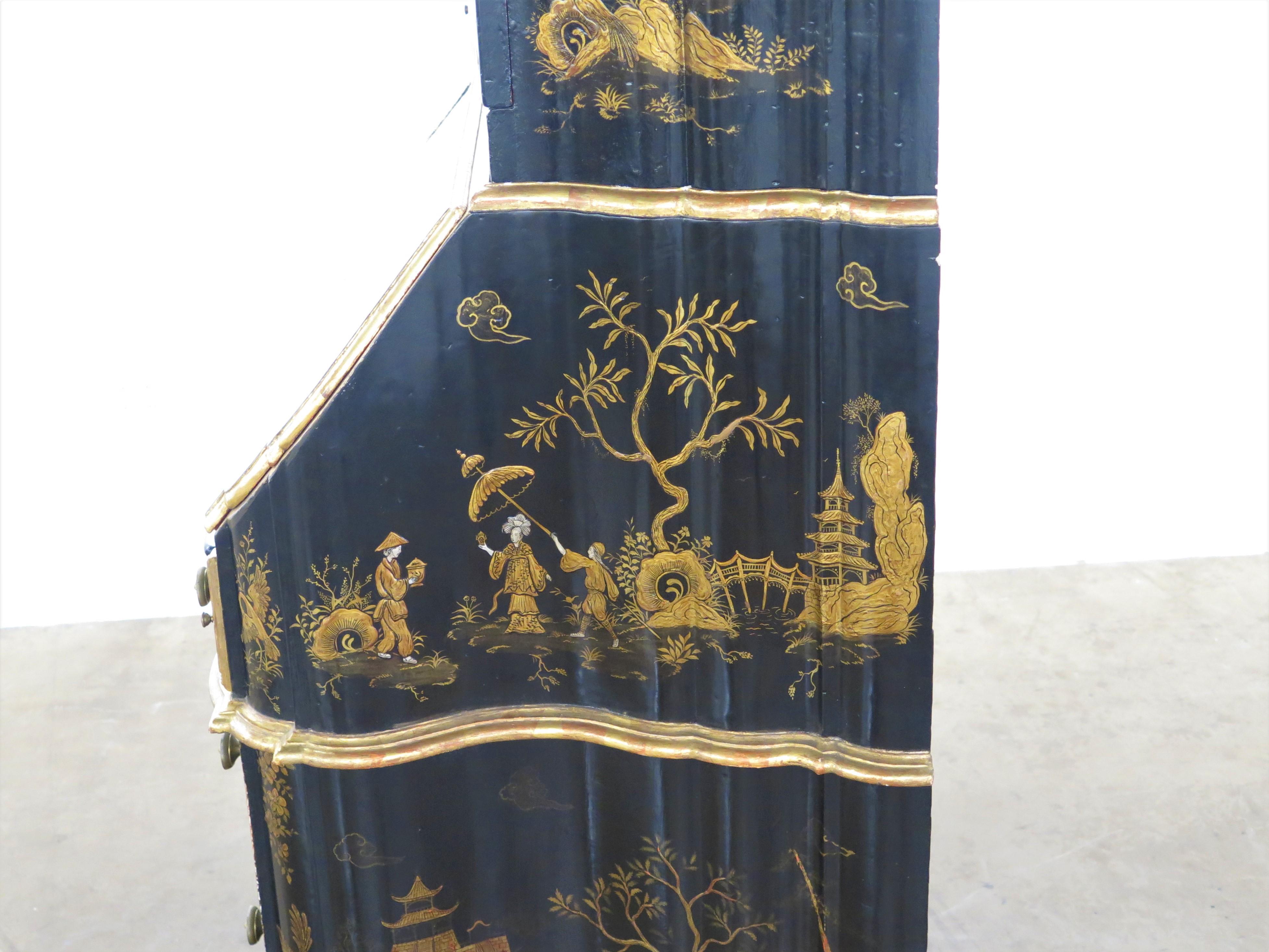 George II-Style Chinoiserie Secretary / Collector's Cabinet by Antonio's SF For Sale 9