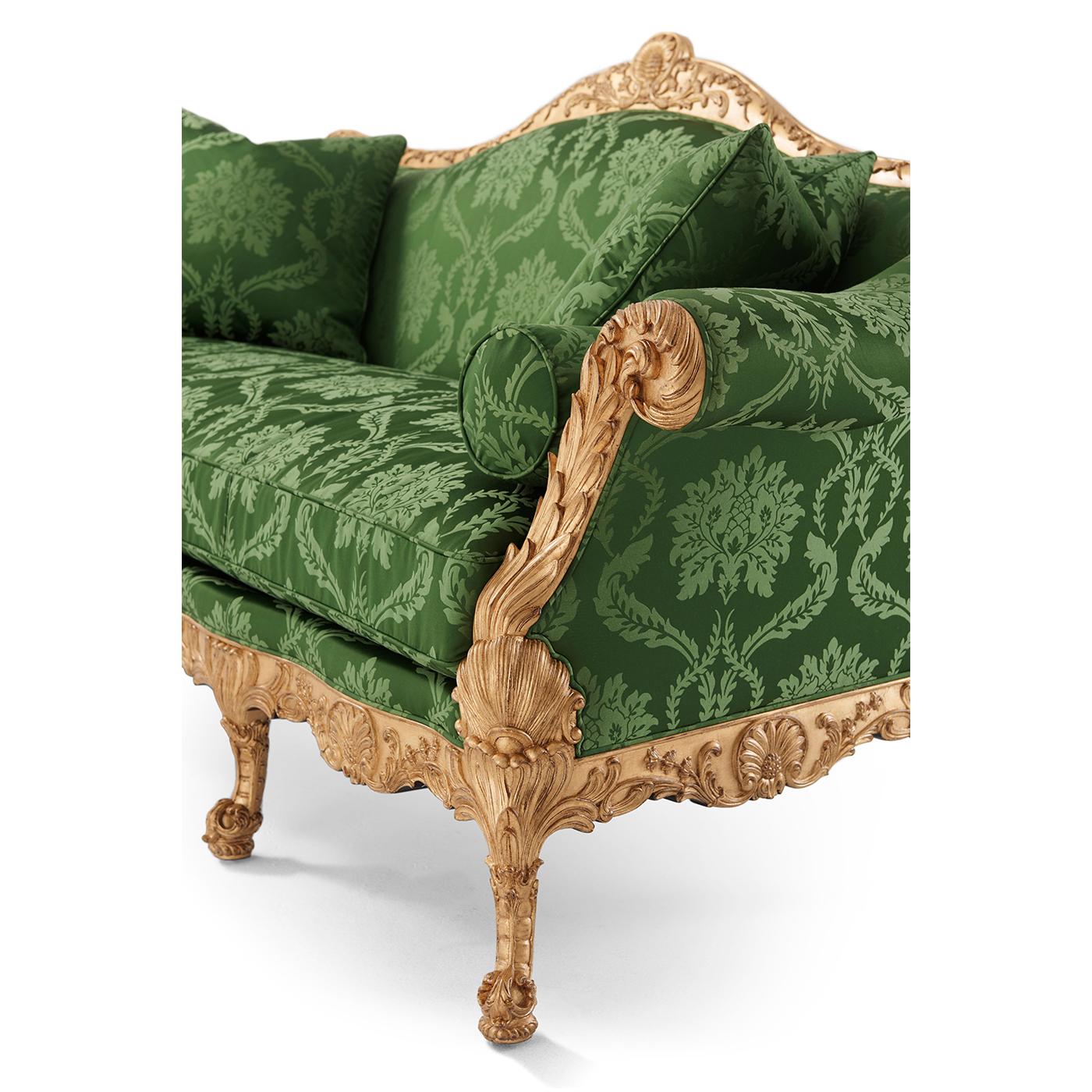 Contemporary George II Style Gilt Sofa