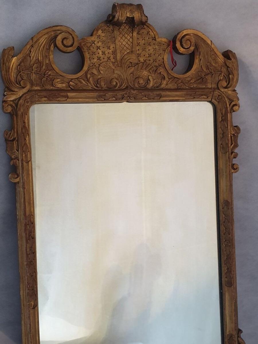 19th Century George II Style Gilt Wall Mirror For Sale