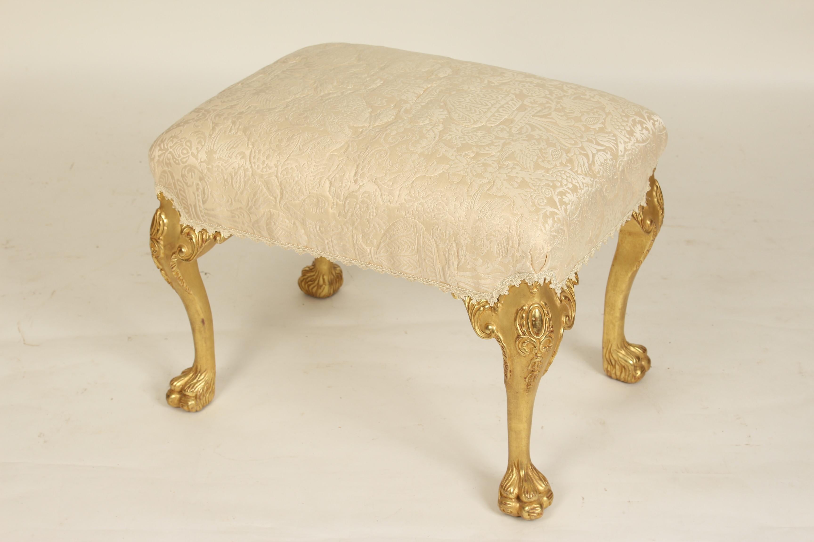 George II style giltwood (gold leaf) bench, late 20th century.
