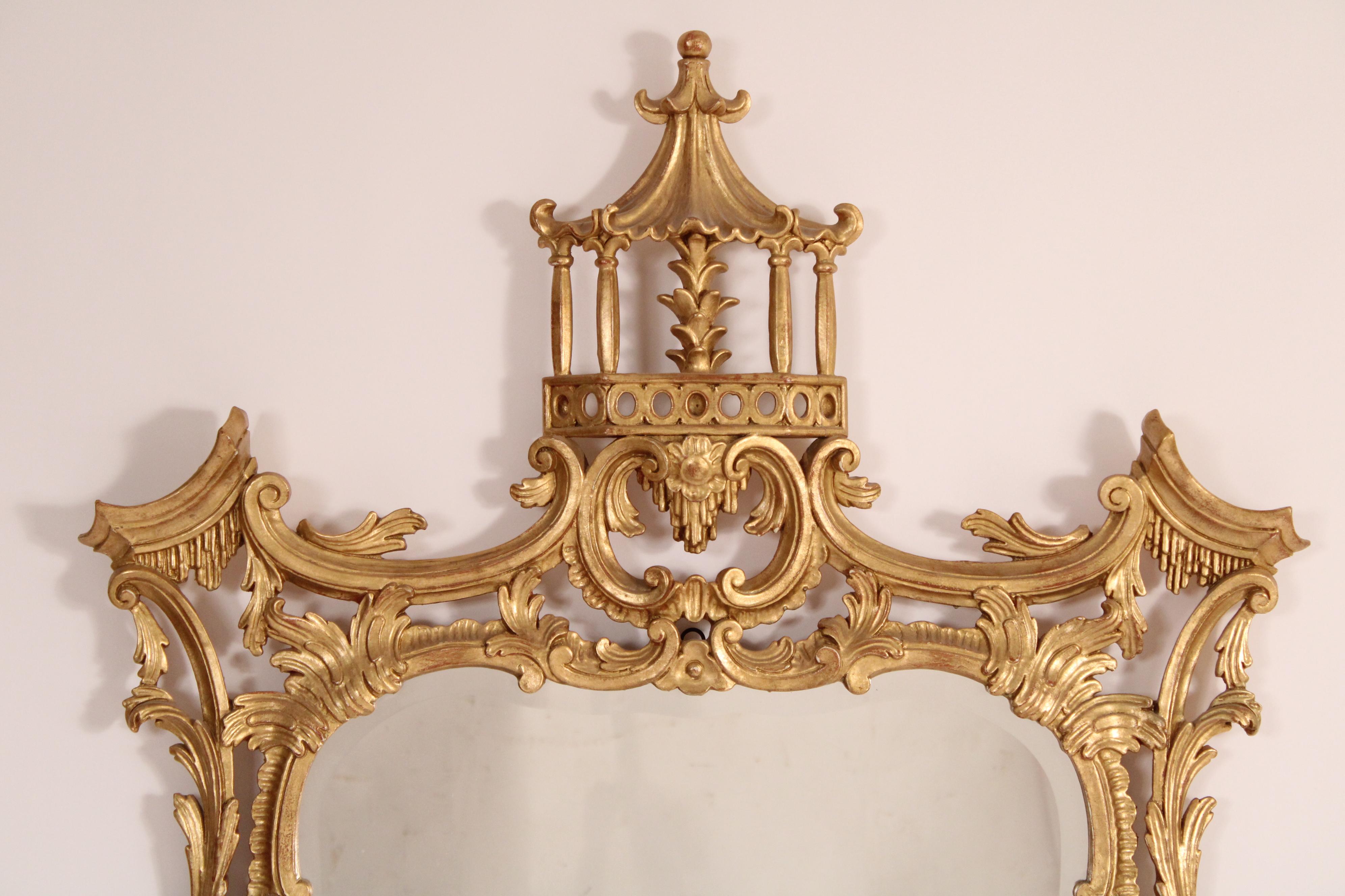 Late 20th Century George II style Gilt Wood Mirror For Sale