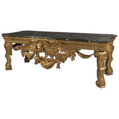 Tavolo da console in legno dorato in stile George II di William Kent, 1900 circa