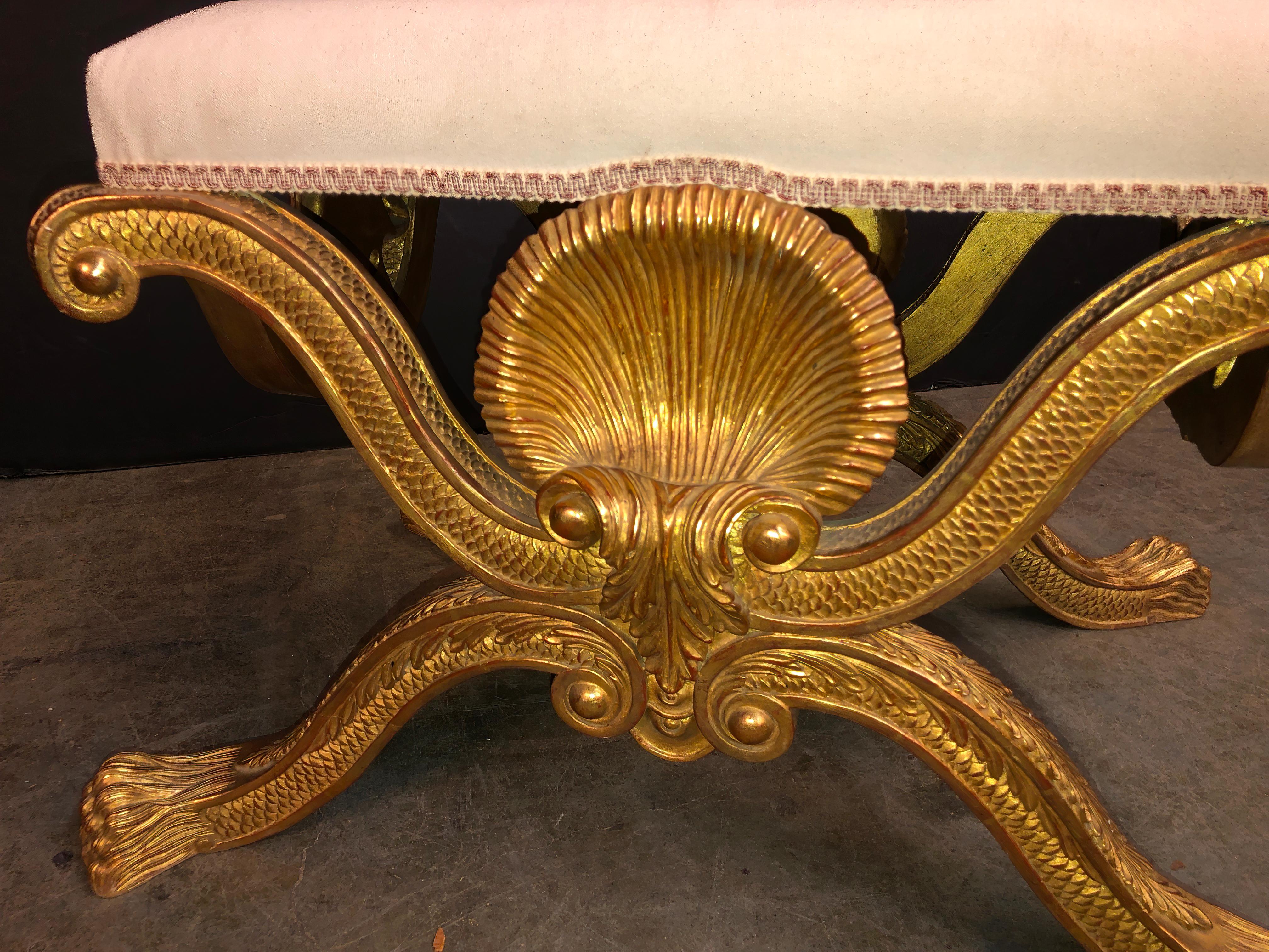 Contemporary George II Style Giltwood Stool