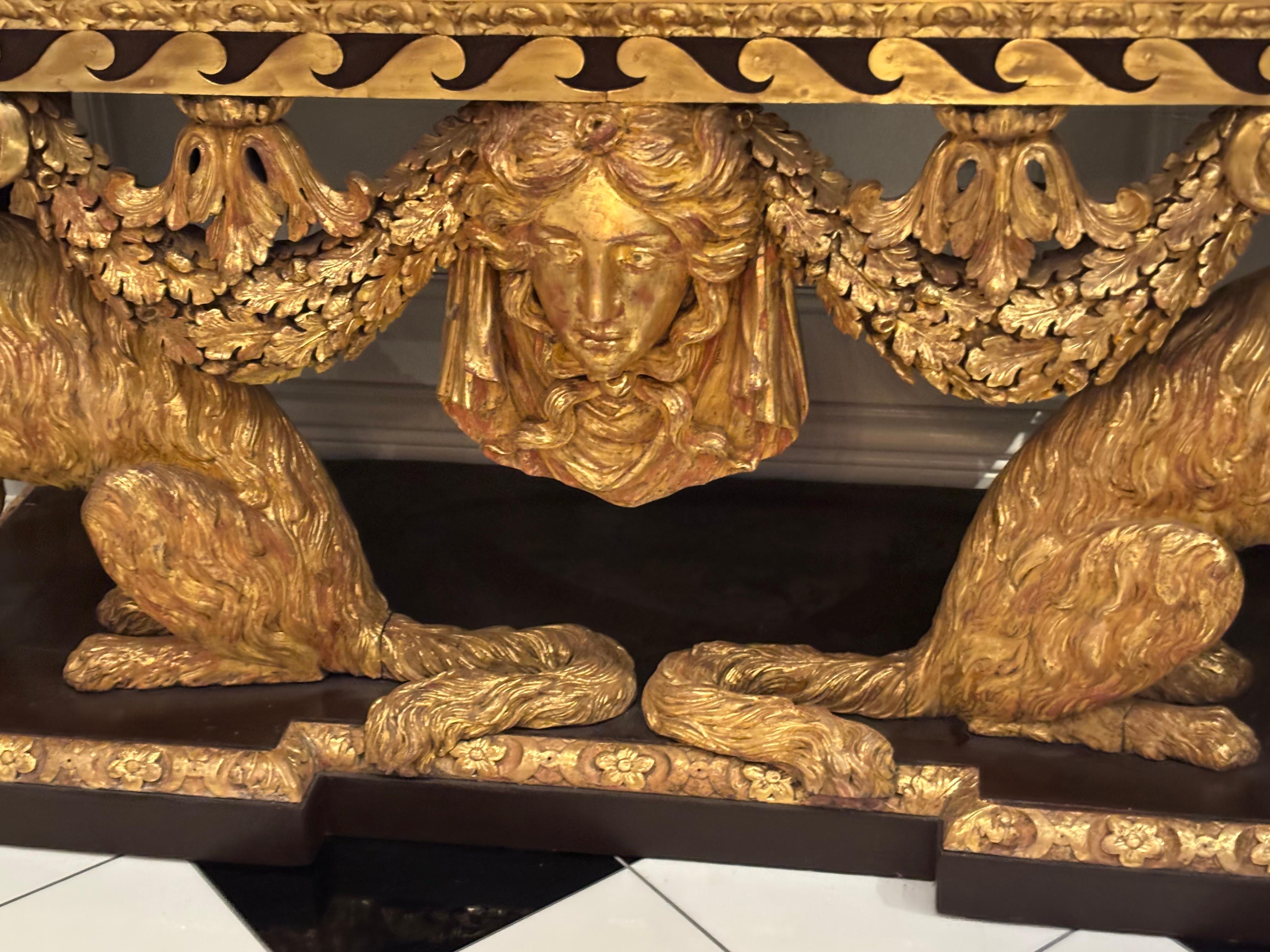 Console loup en bois doré de style George II de Lenygon and Co d'après William Kent en vente 10