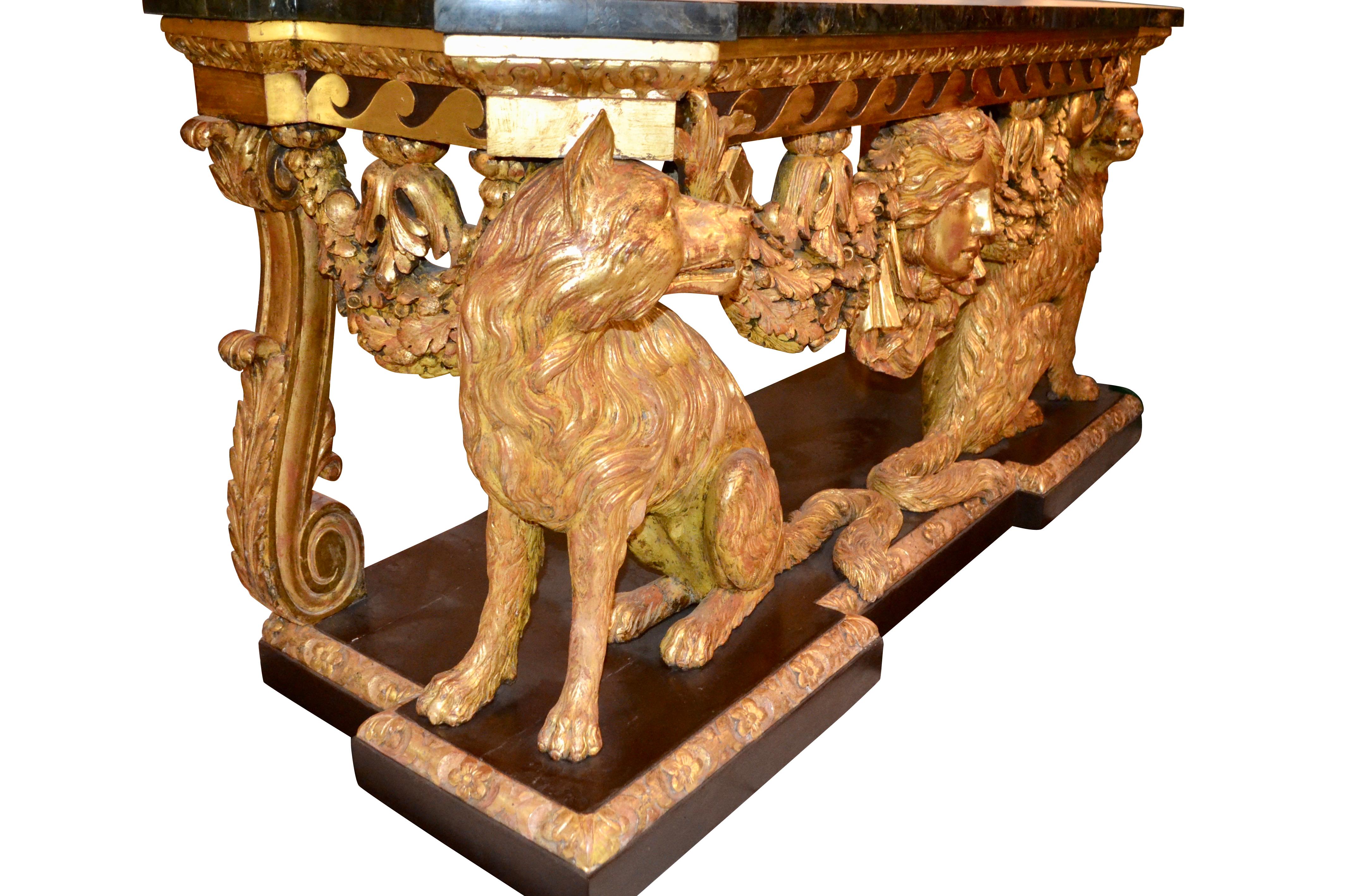 Console loup en bois doré de style George II de Lenygon and Co d'après William Kent Bon état - En vente à Vancouver, British Columbia