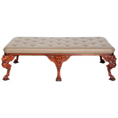 George II Style Large Upholstered Bench by Baker