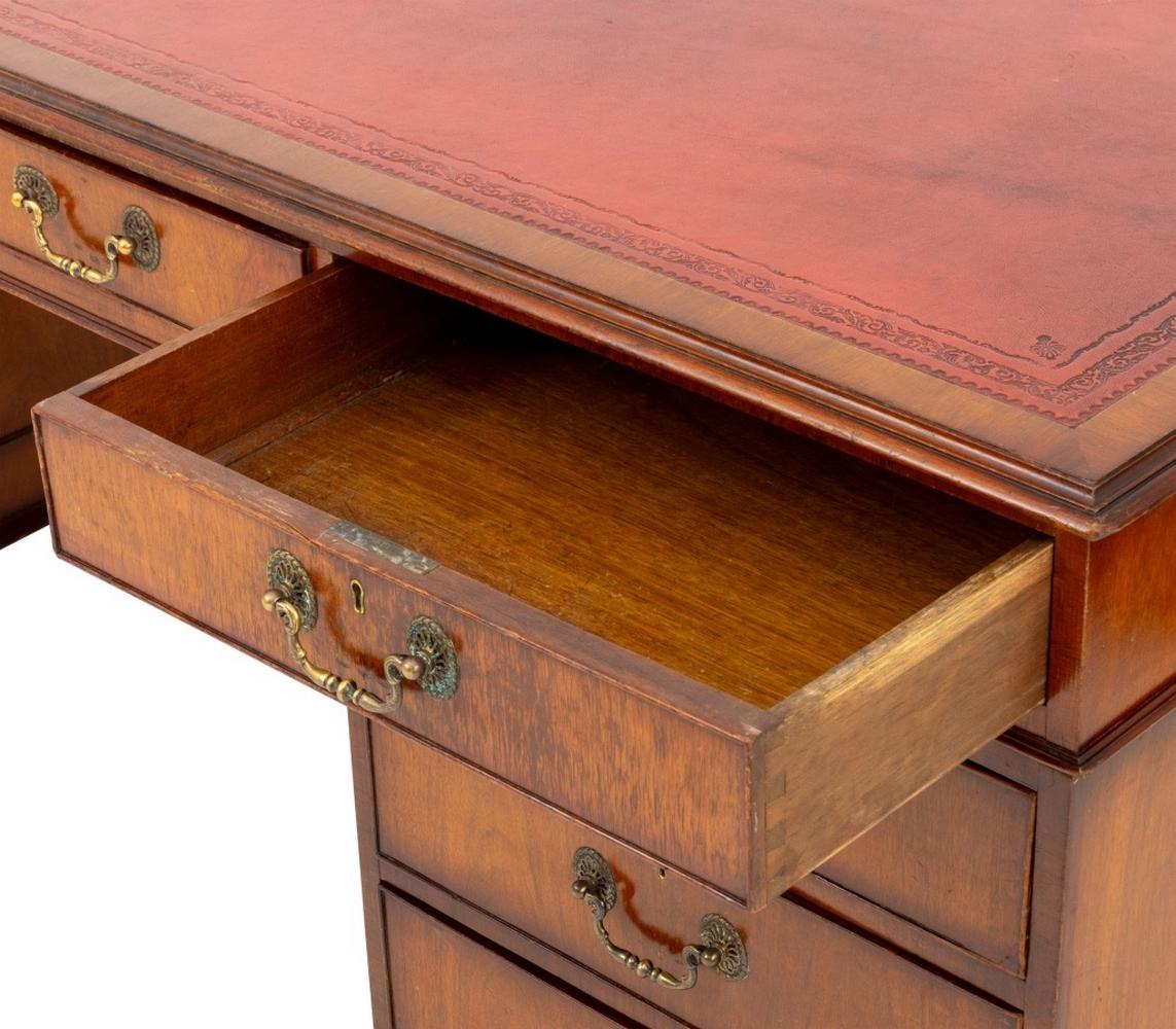 George II Style Leather Top Walnut Desk For Sale 1