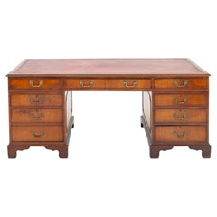 Antique George II Style Leather Top Walnut Desk