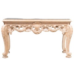 Console en pin chauffé de style George II avec plateau en marbre vert