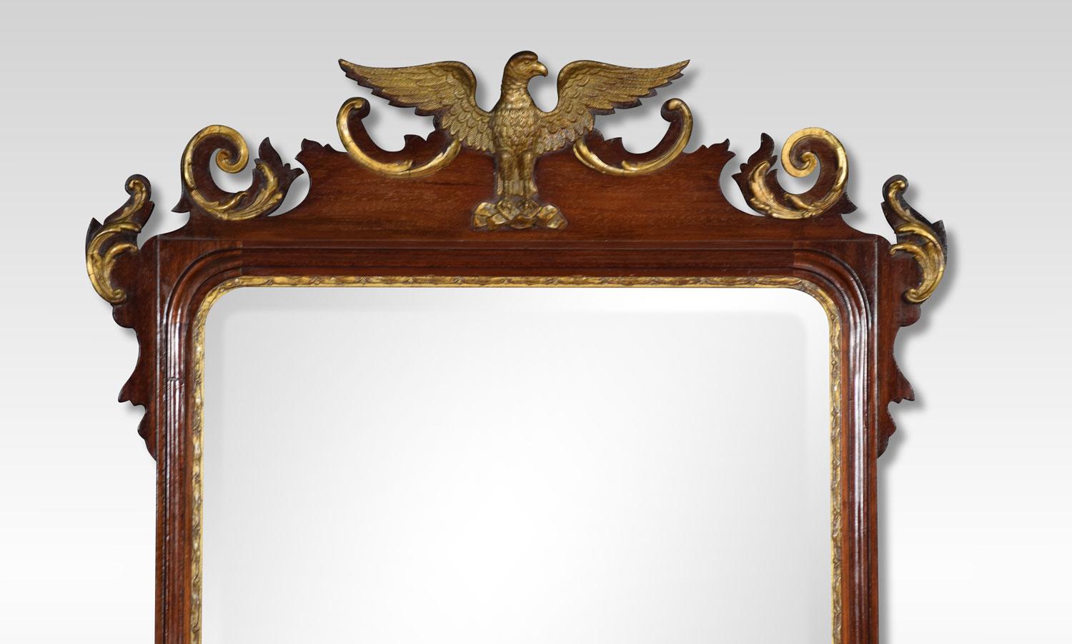British George II Style Mahogany and Giltwood Mirror For Sale