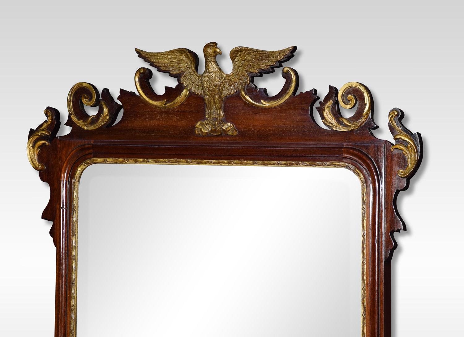 Wood George II Style Mahogany and Giltwood Mirror For Sale