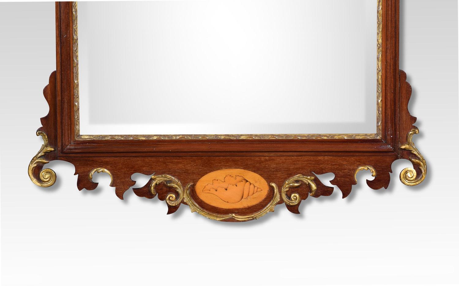 George II Style Mahogany and Giltwood Mirror For Sale 1