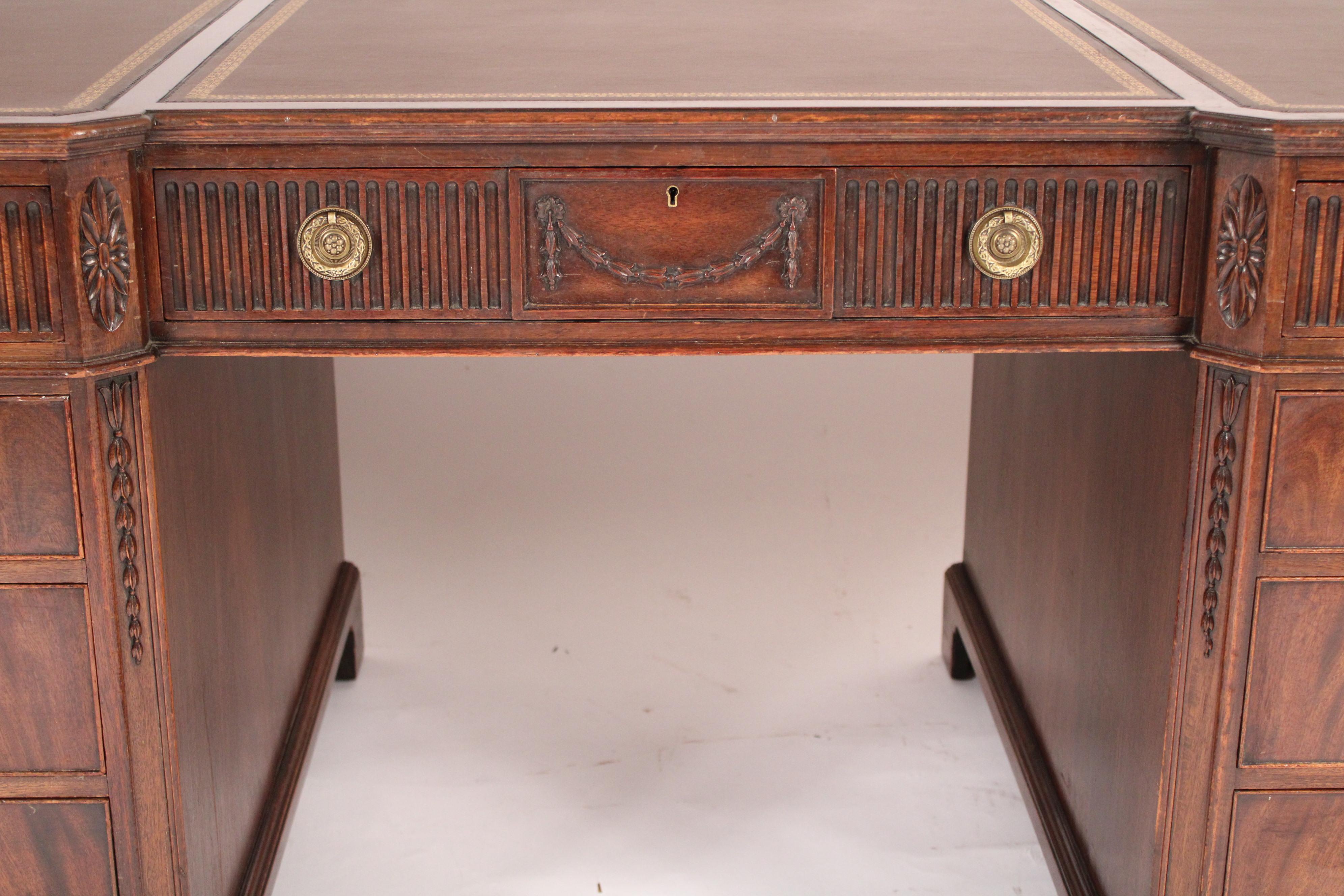 George II Style Mahogany Double Pedestal Desk 4