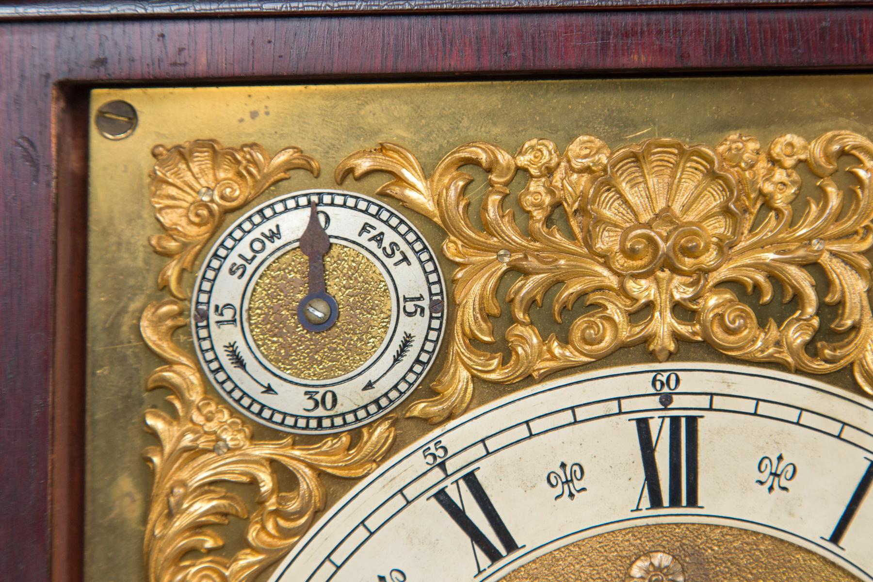 George II Style Mahogany Mantel or Bracket Clock For Sale 4