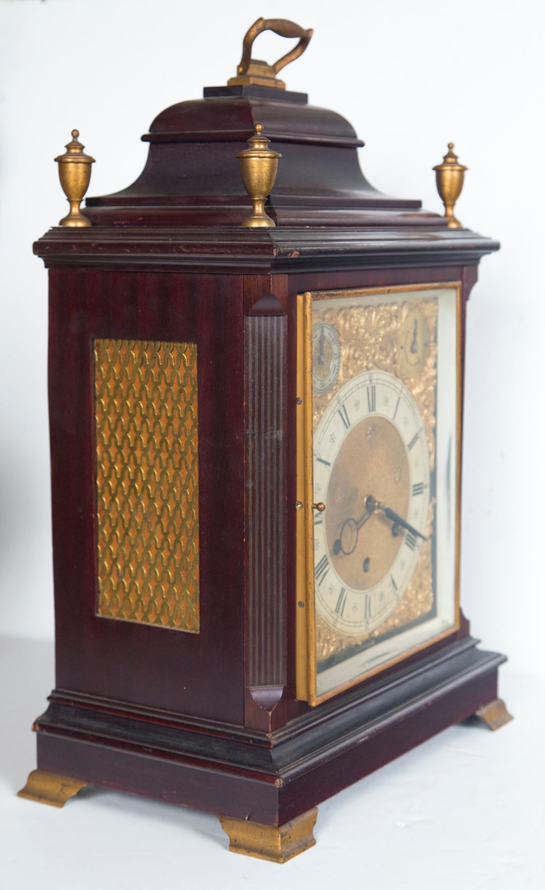 George II Style Mahogany Mantel or Bracket Clock For Sale 5