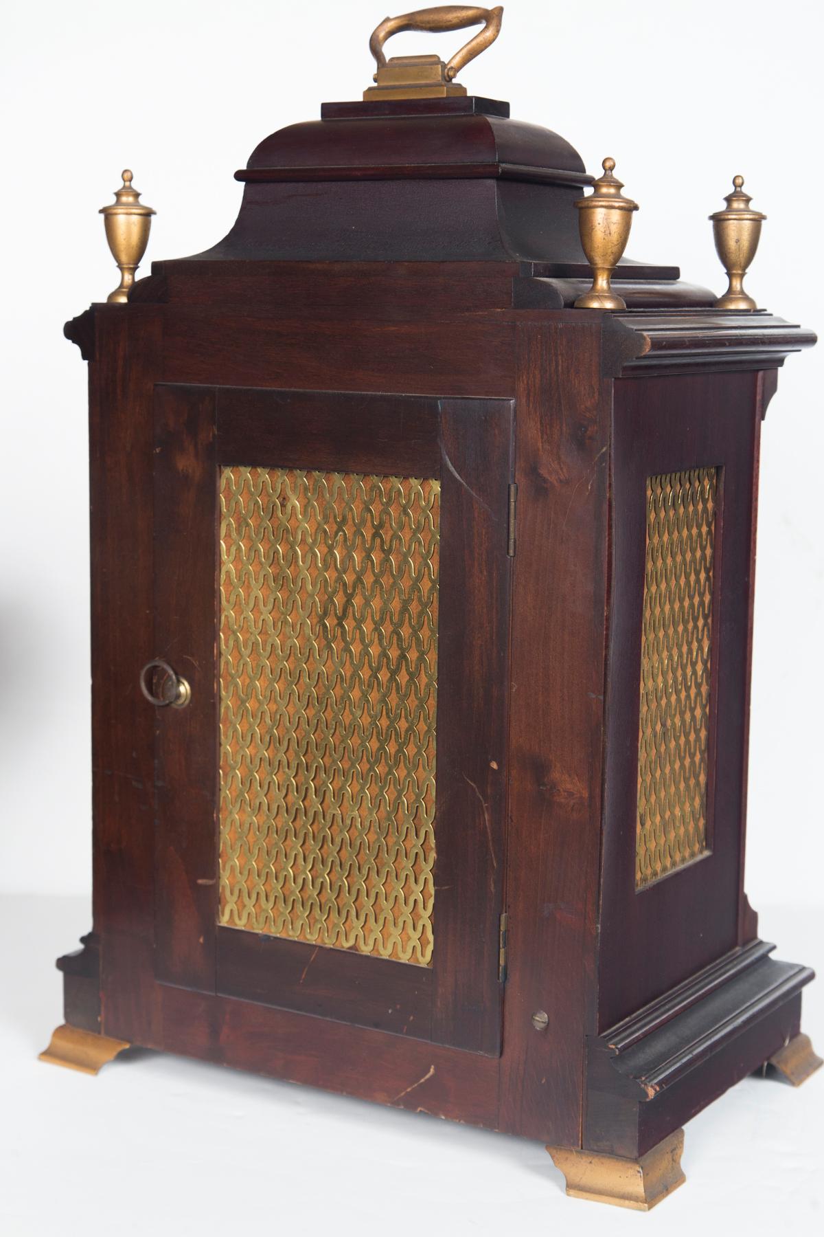 George II Style Mahogany Mantel or Bracket Clock For Sale 6
