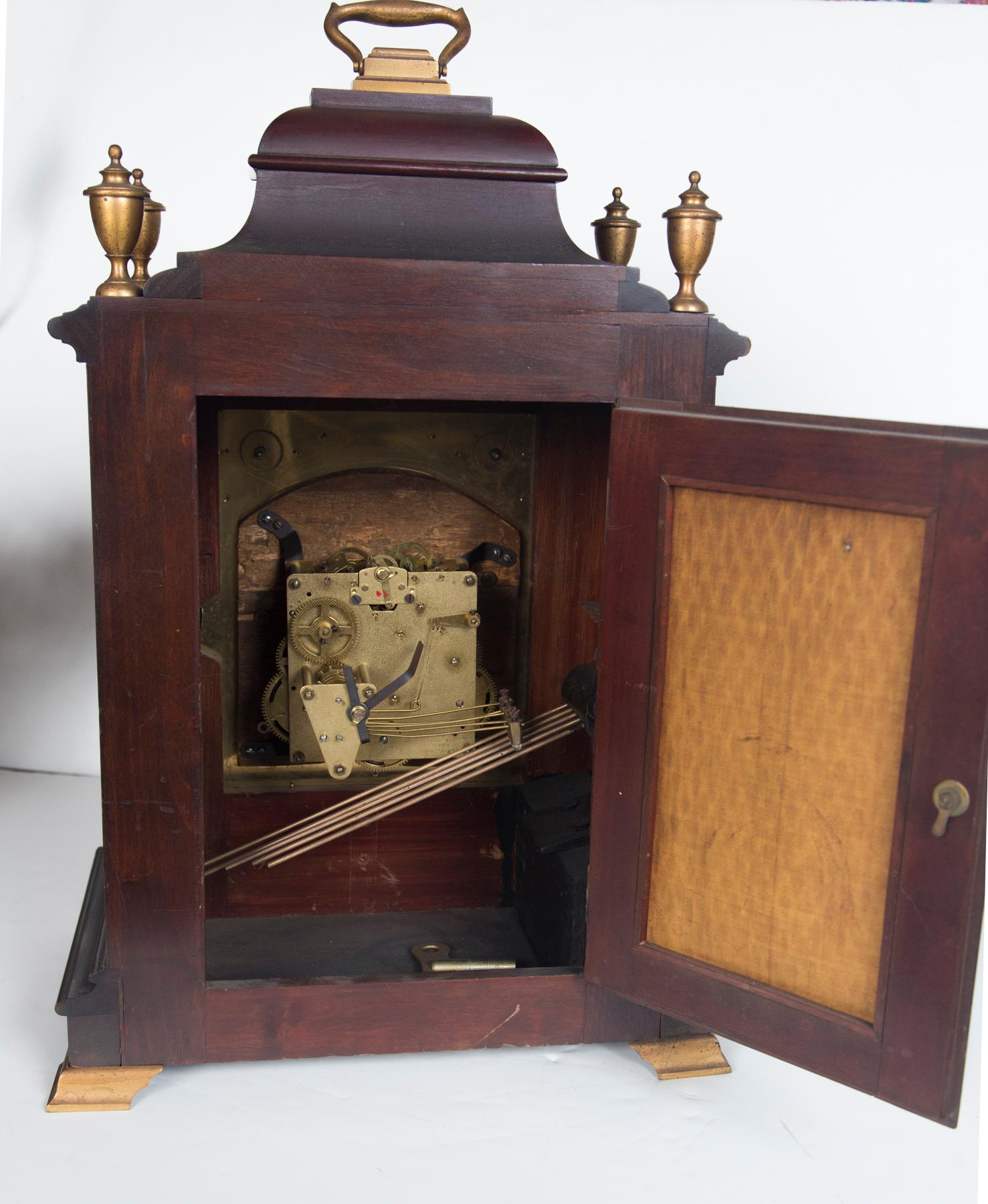 George II Style Mahogany Mantel or Bracket Clock For Sale 7