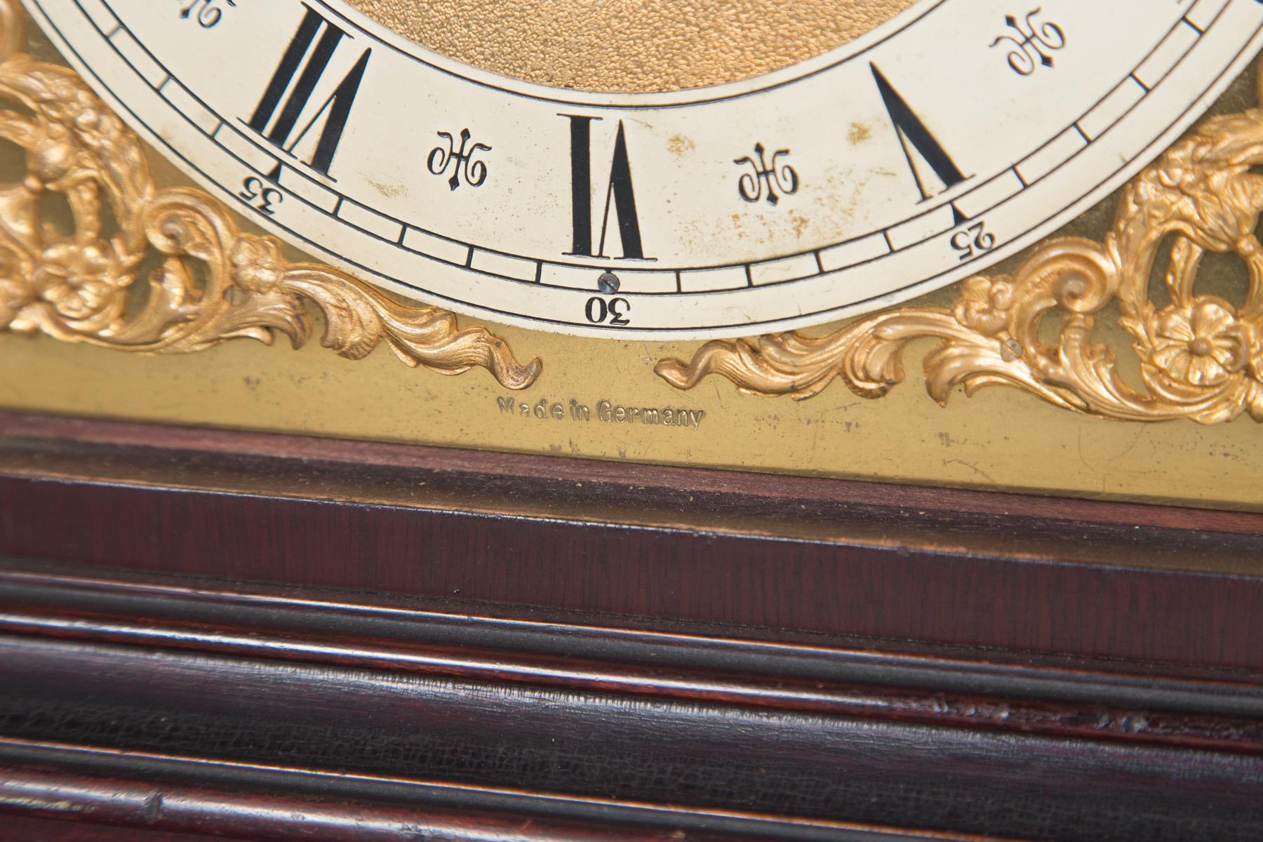 Brass George II Style Mahogany Mantel or Bracket Clock For Sale