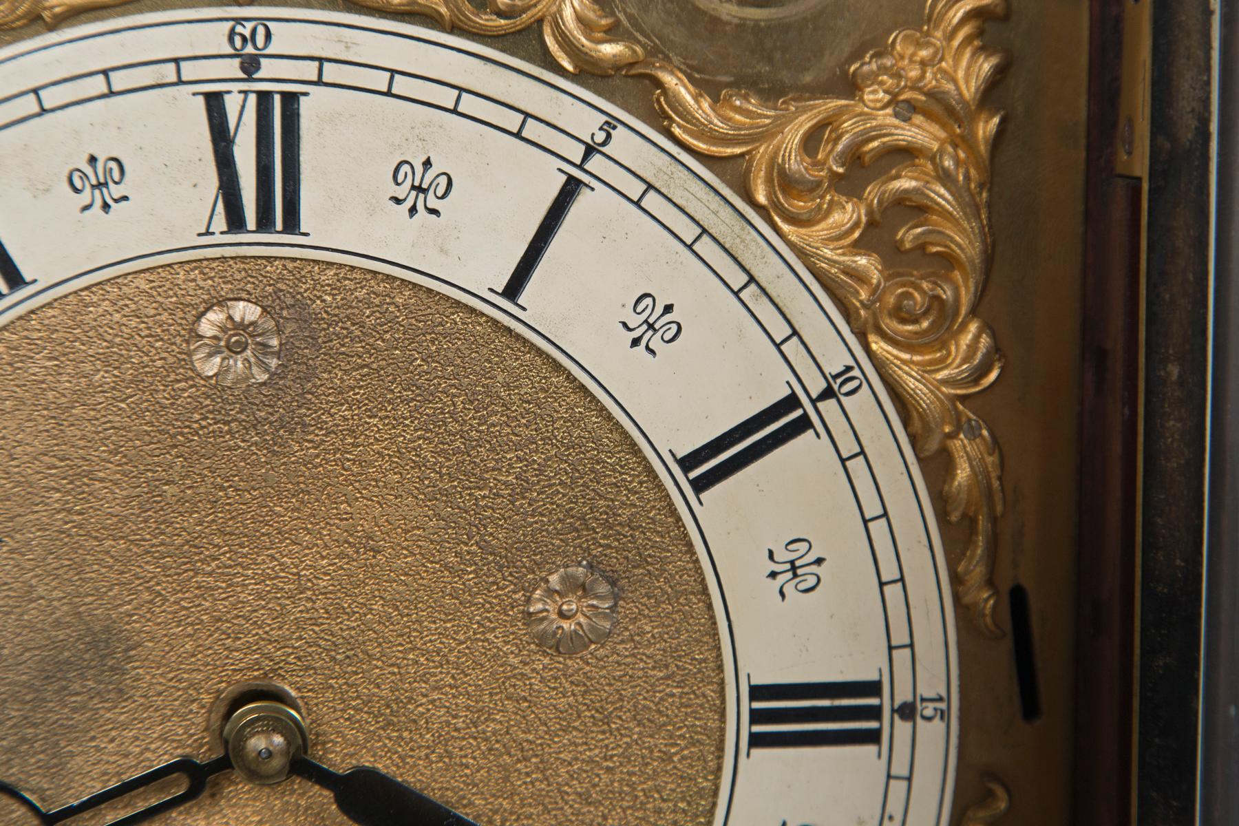 George II Style Mahogany Mantel or Bracket Clock For Sale 2