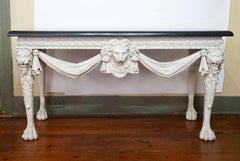 George II Style Marble Top Painted Side Table in the Manner of William Kent