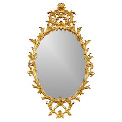 George II Style Oval Mirror In Exceptional Gilt Frame