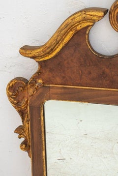 George II Style Parcel Gilded Walnut Mirror