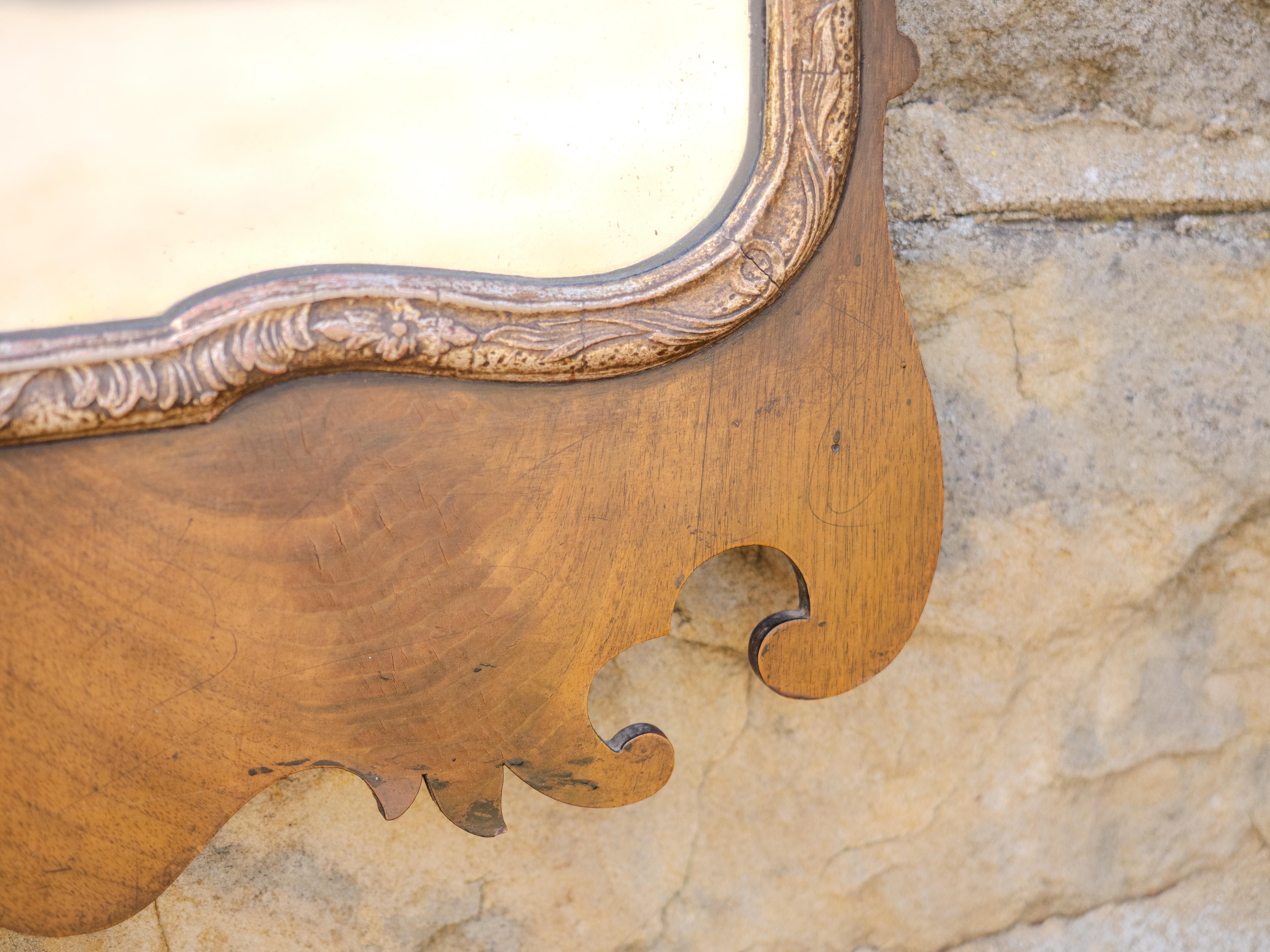George II Style Parcel-Gilt Walnut Hoho Bird Fretwork Pier-glass Wall Mirror For Sale 7