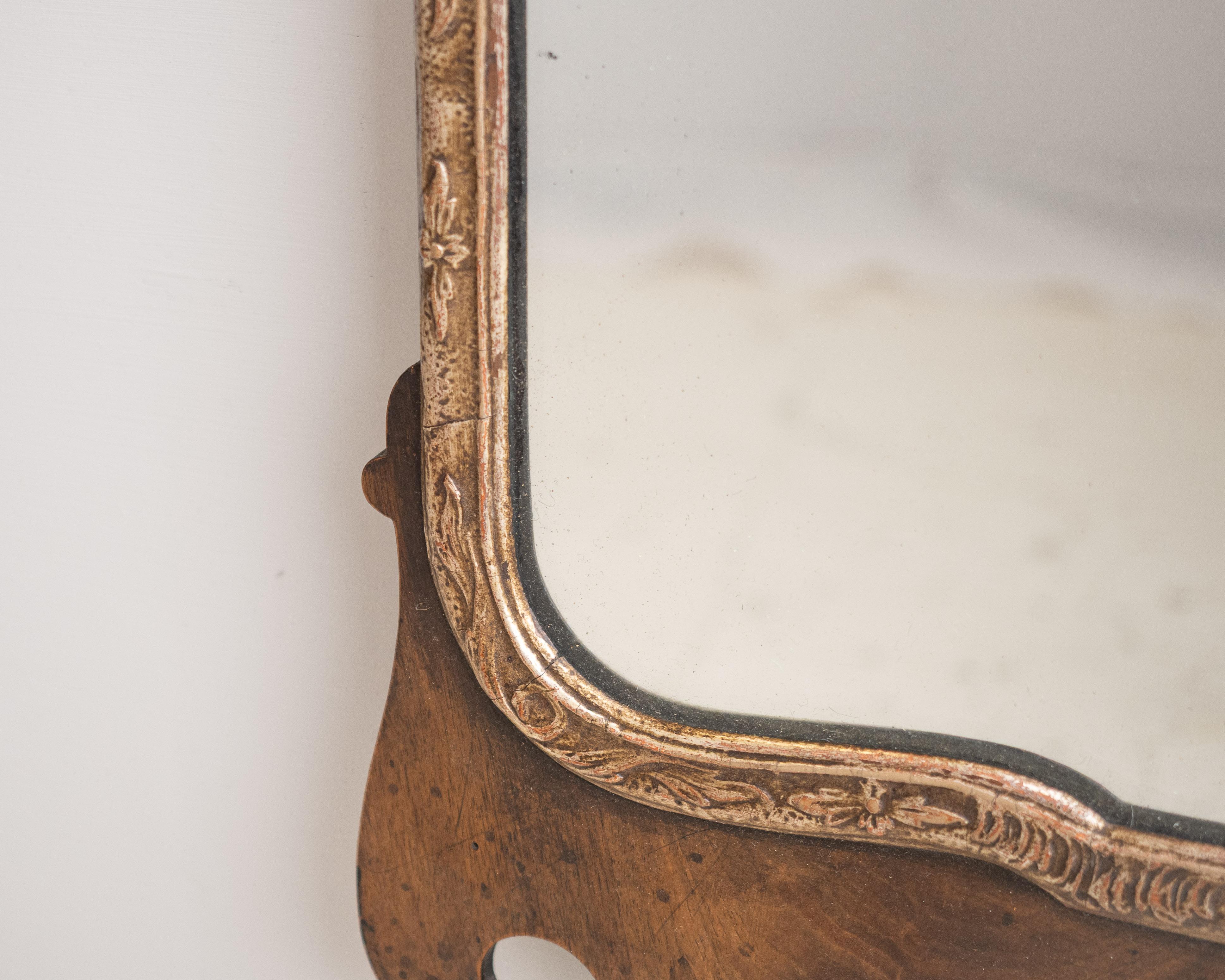 George II Parcel-Gilt Walnut Hoho Bird Fretwork Pier Mirror (Edwardian c1910-20) For Sale 3