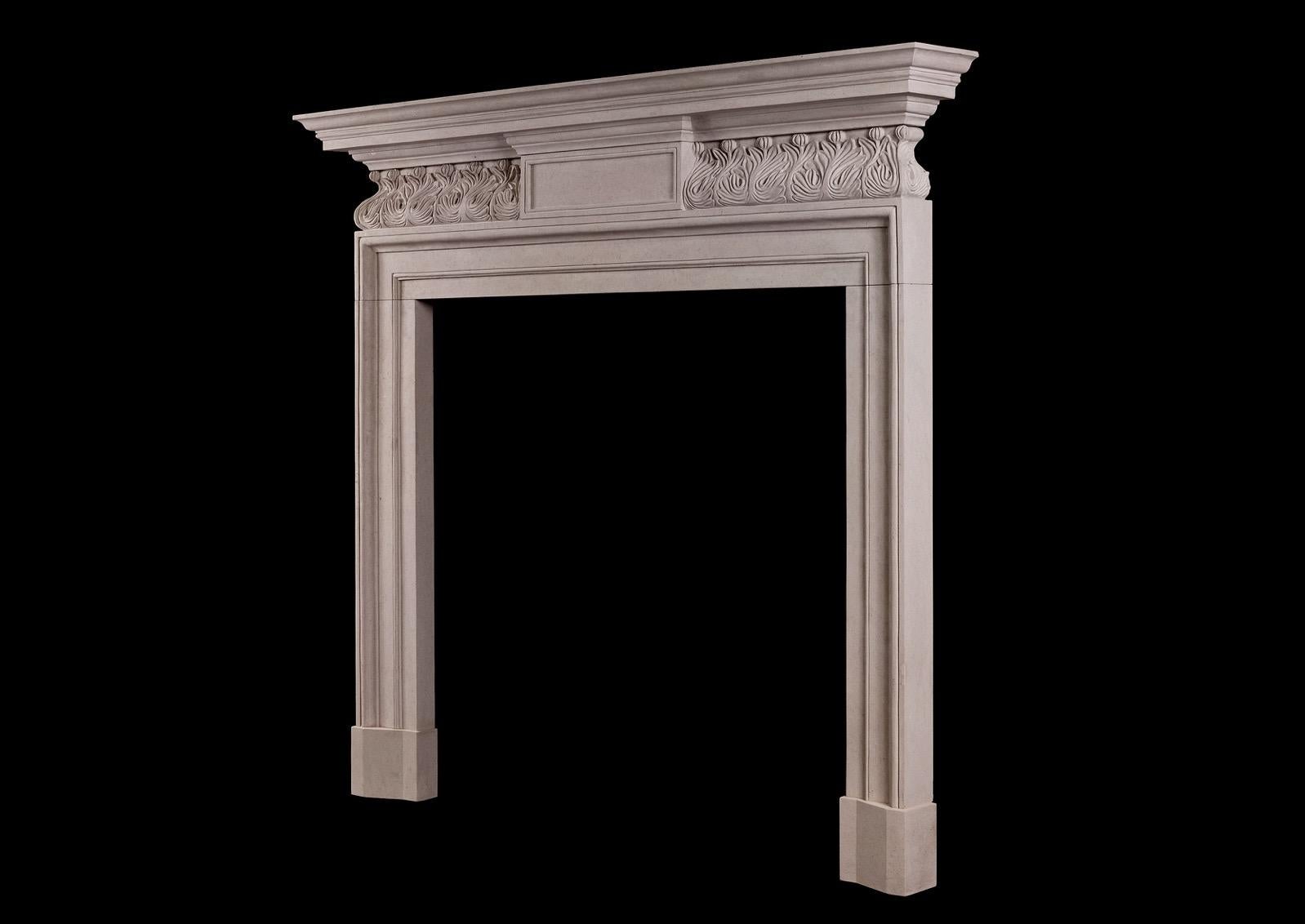 george ii wood carved pine fireplace