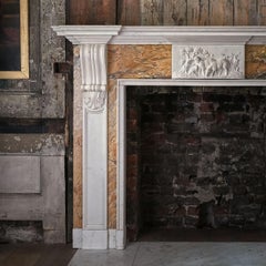 George II Style Sienna and Statuary Marble Fireplace