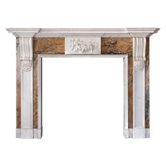 George II Style Sienna and Statuary Marble Fireplace