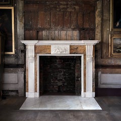 George II Style Sienna and Statuary Marble Fireplace