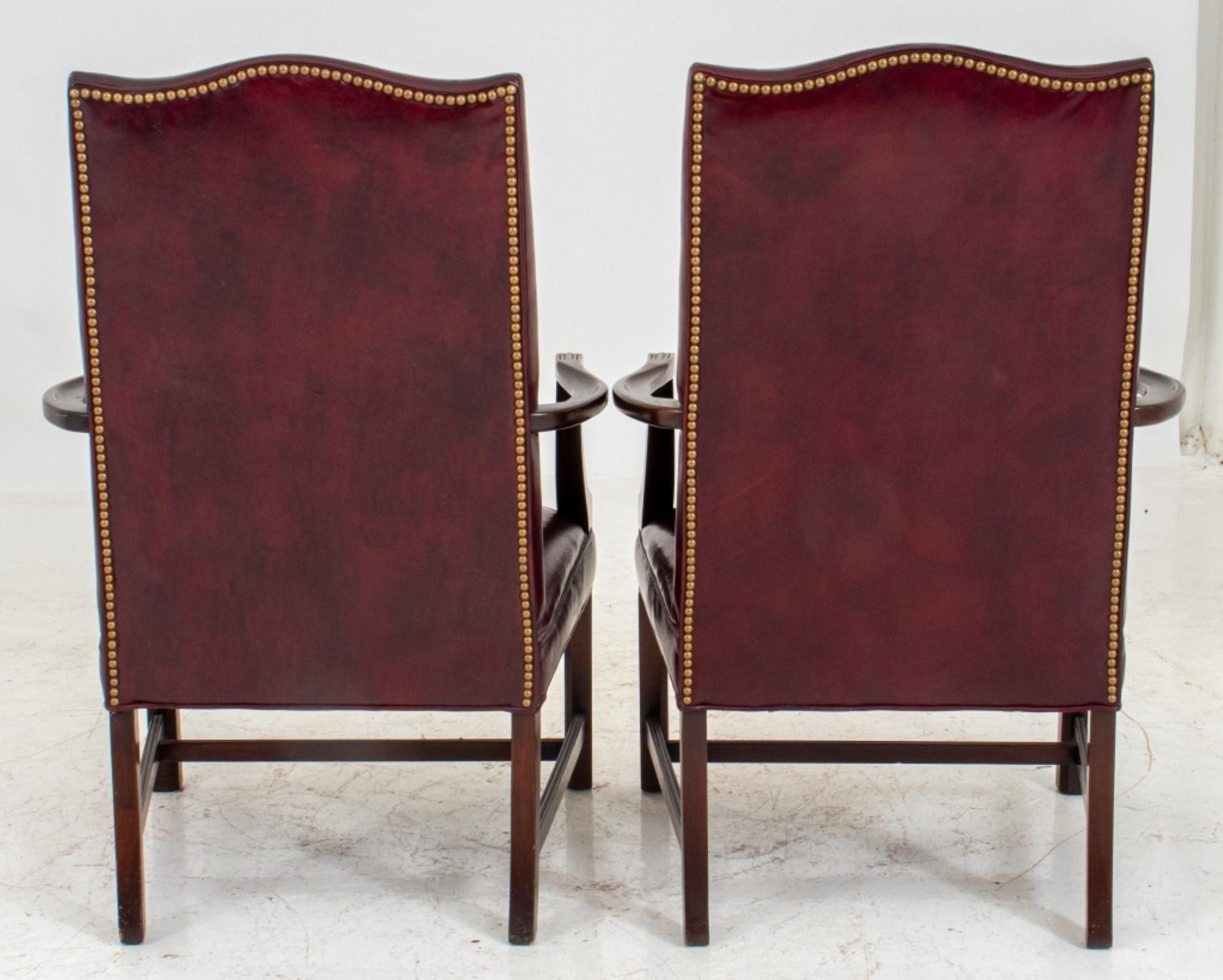 English George II Style Tallback Library Armchairs For Sale