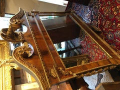 George II Style Walnut and Gilt Architectural Mirror