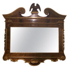 Antique George II Style Walnut and Gilt Architectural Mirror