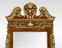 George II style walnut and gilt wall mirror