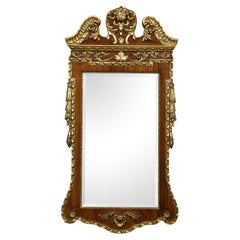 George II style walnut and gilt wall mirror