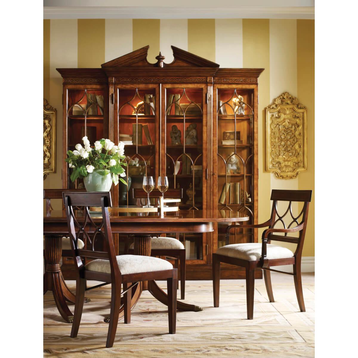George II Style Walnut Breakfront Bookcase In New Condition For Sale In Westwood, NJ