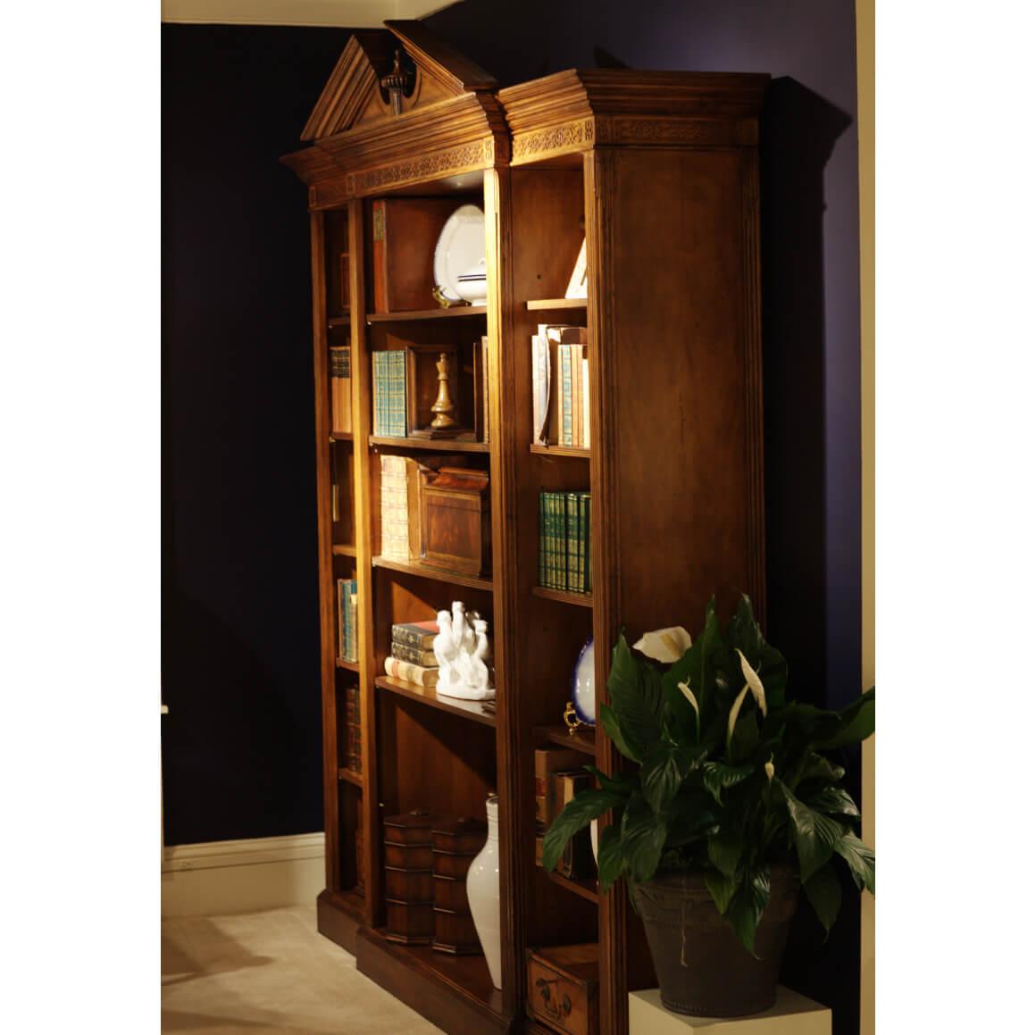 George II Style Walnut Breakfront Bookcase 2