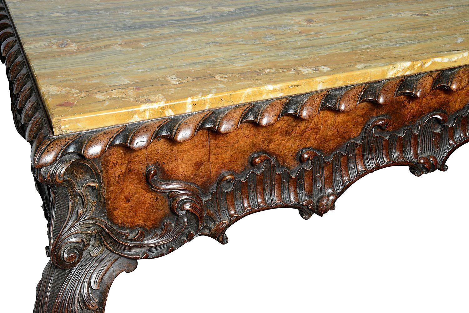 Hand-Carved George II style Walnut console / centre table For Sale