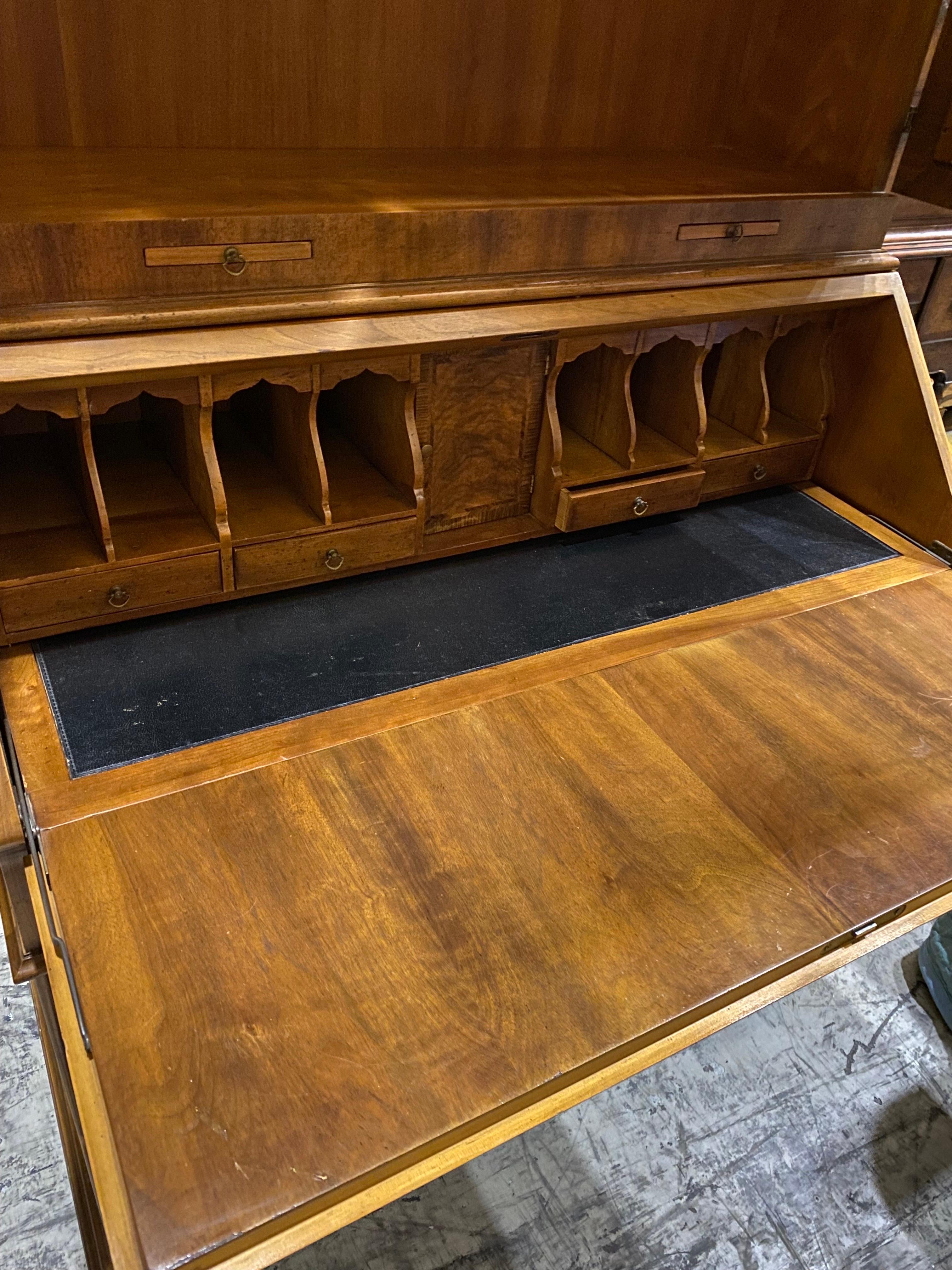 George II Style Walnut Double Dome Bureau Bookcase by John Widdicomb 7