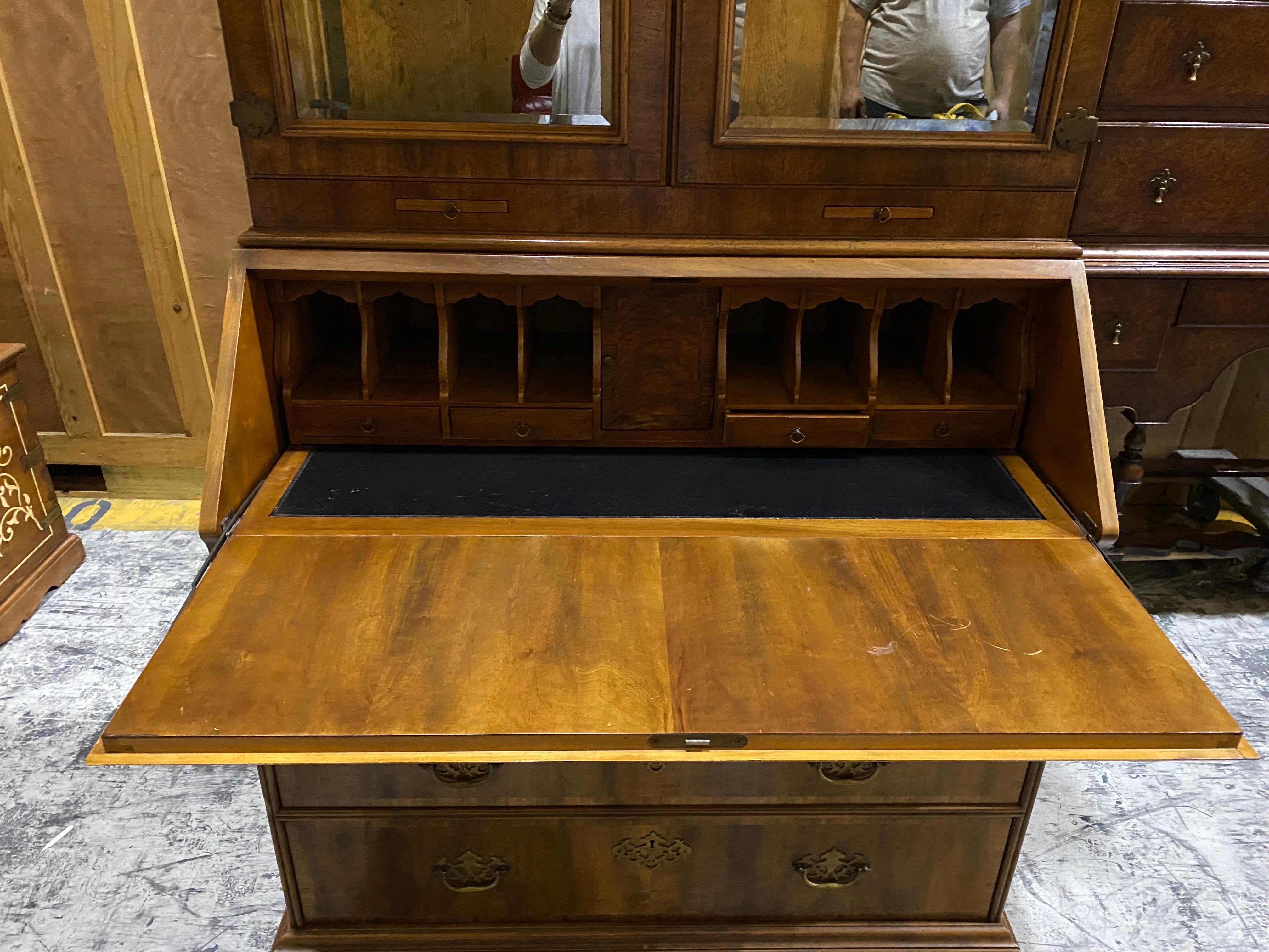 George II Style Walnut Double Dome Bureau Bookcase by John Widdicomb 3