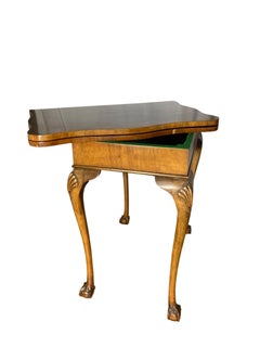George II style walnut fold-over card table