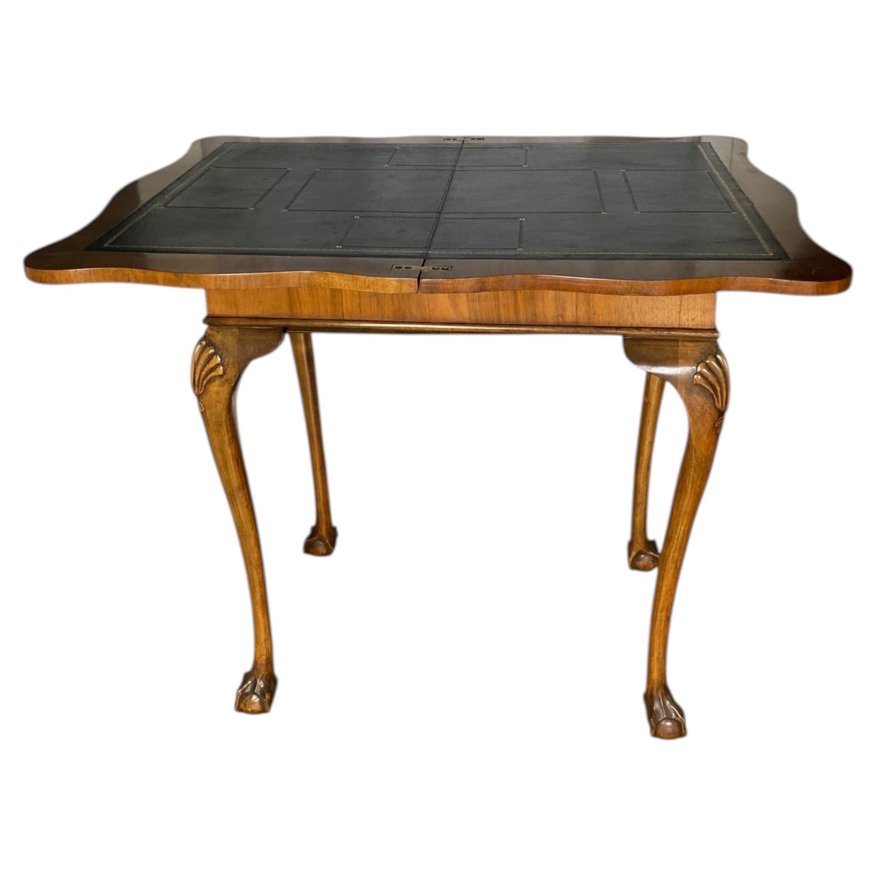 George II Style Walnut Fold-Over Card Table, UK, Circa 1920 For Sale