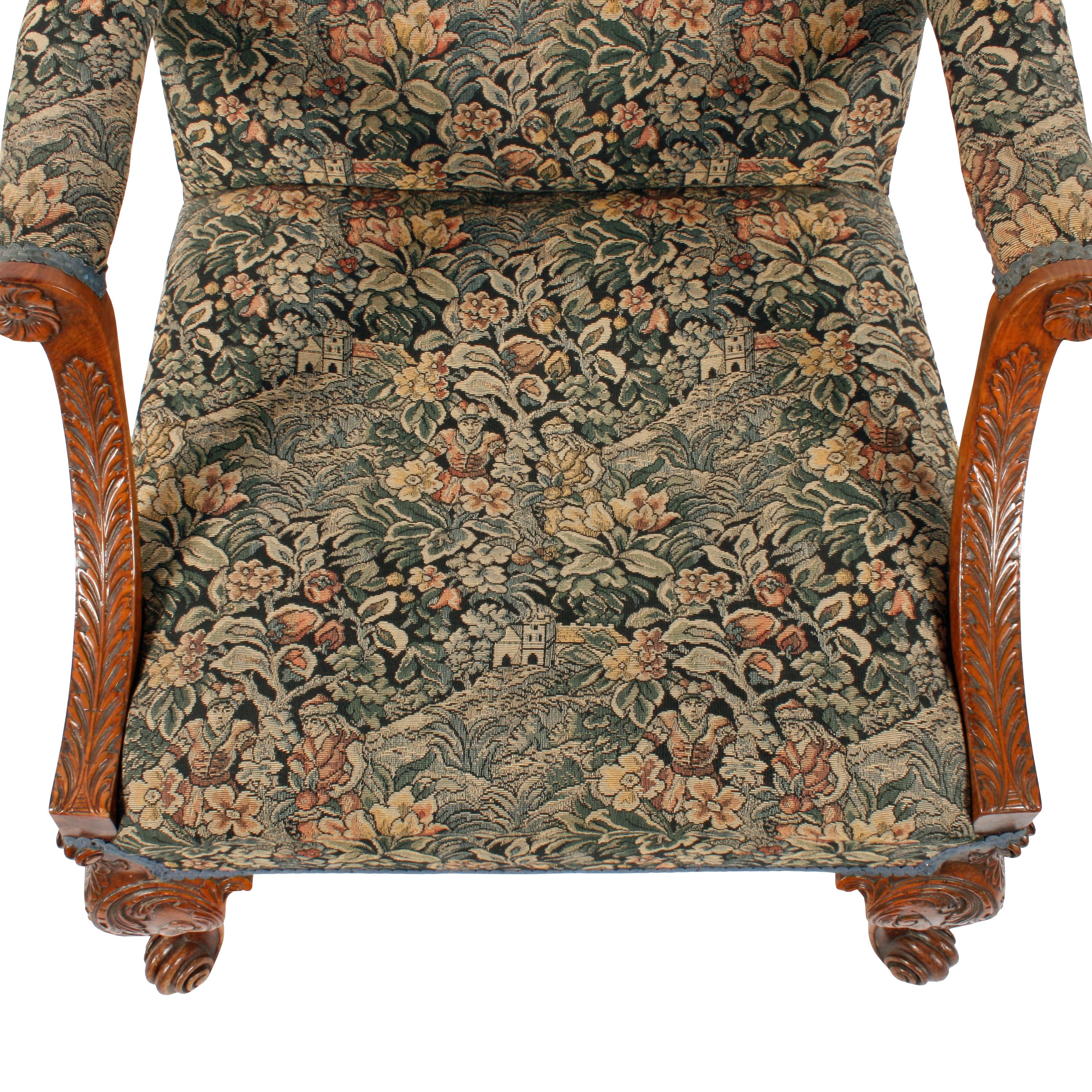 George II Style Walnut Gainsborough Chair 1