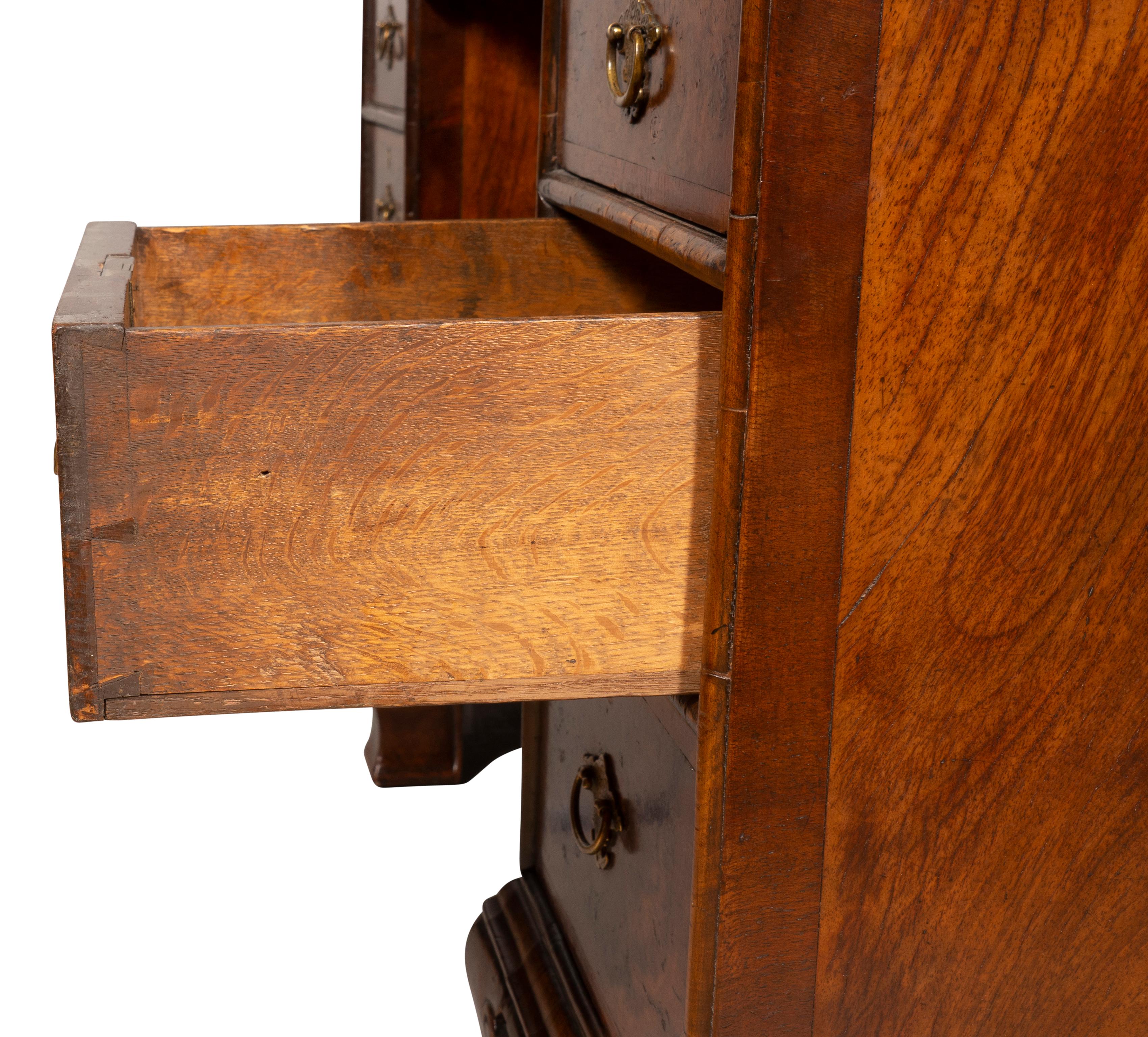 George II Style Walnut Pedestal Desk For Sale 9