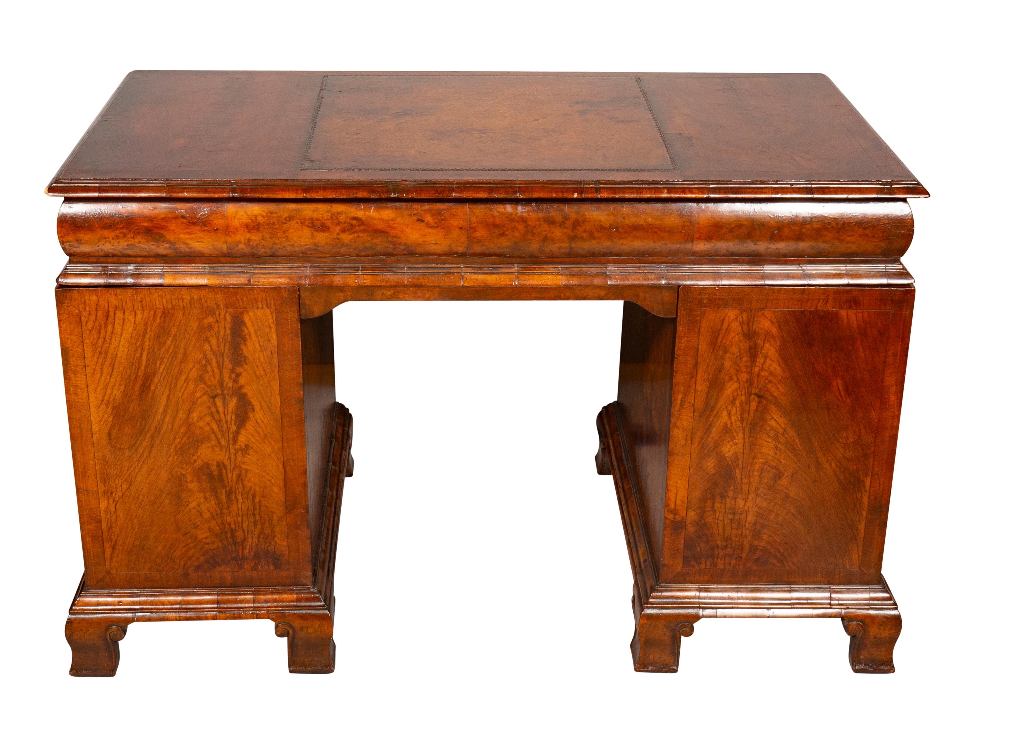 Mid-18th Century George II Style Walnut Pedestal Desk For Sale