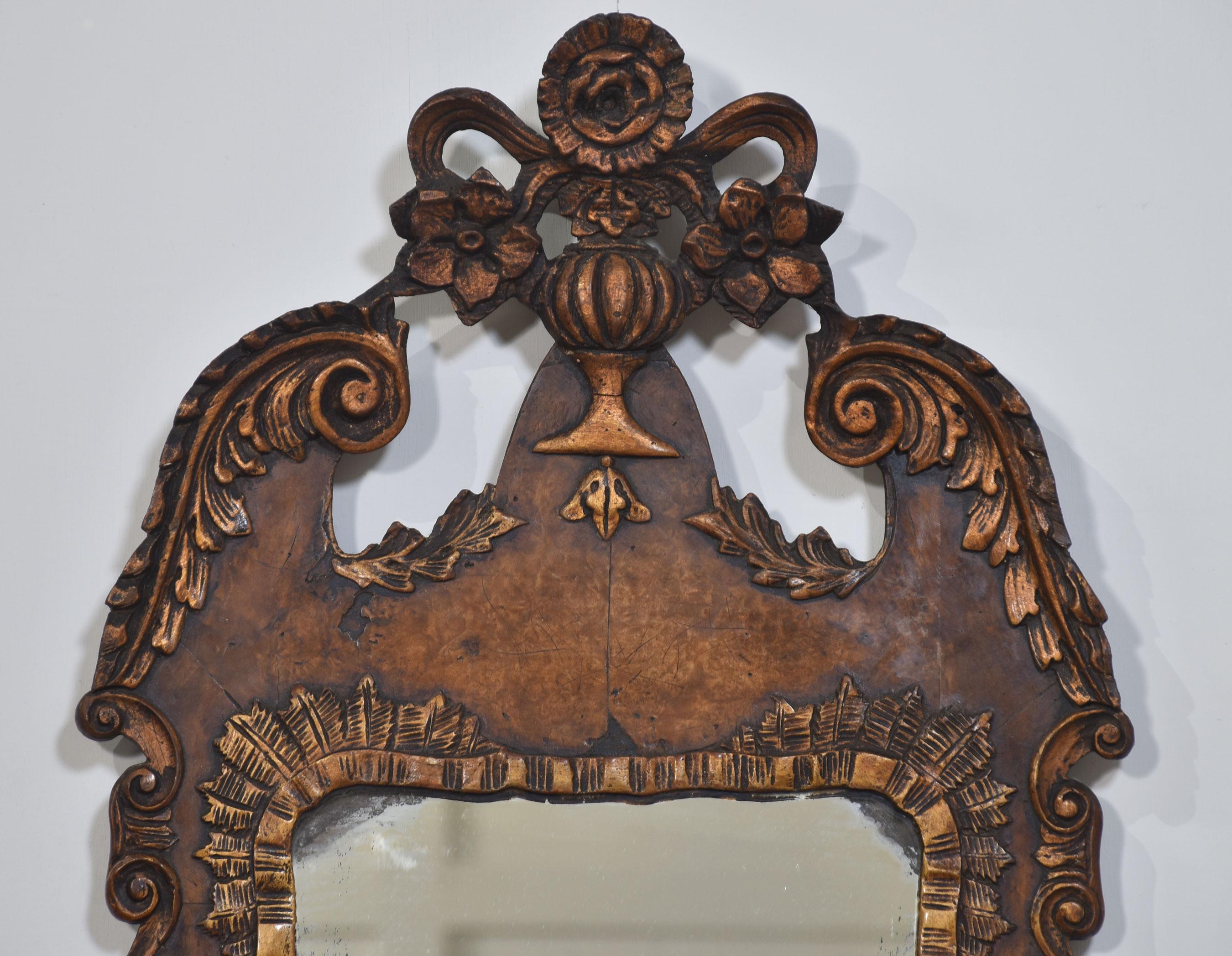 20th Century George II style walnut wall mirror For Sale